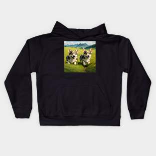 Corgie Puppies Kids Hoodie